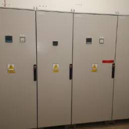 Zestaw szaf zasilających.