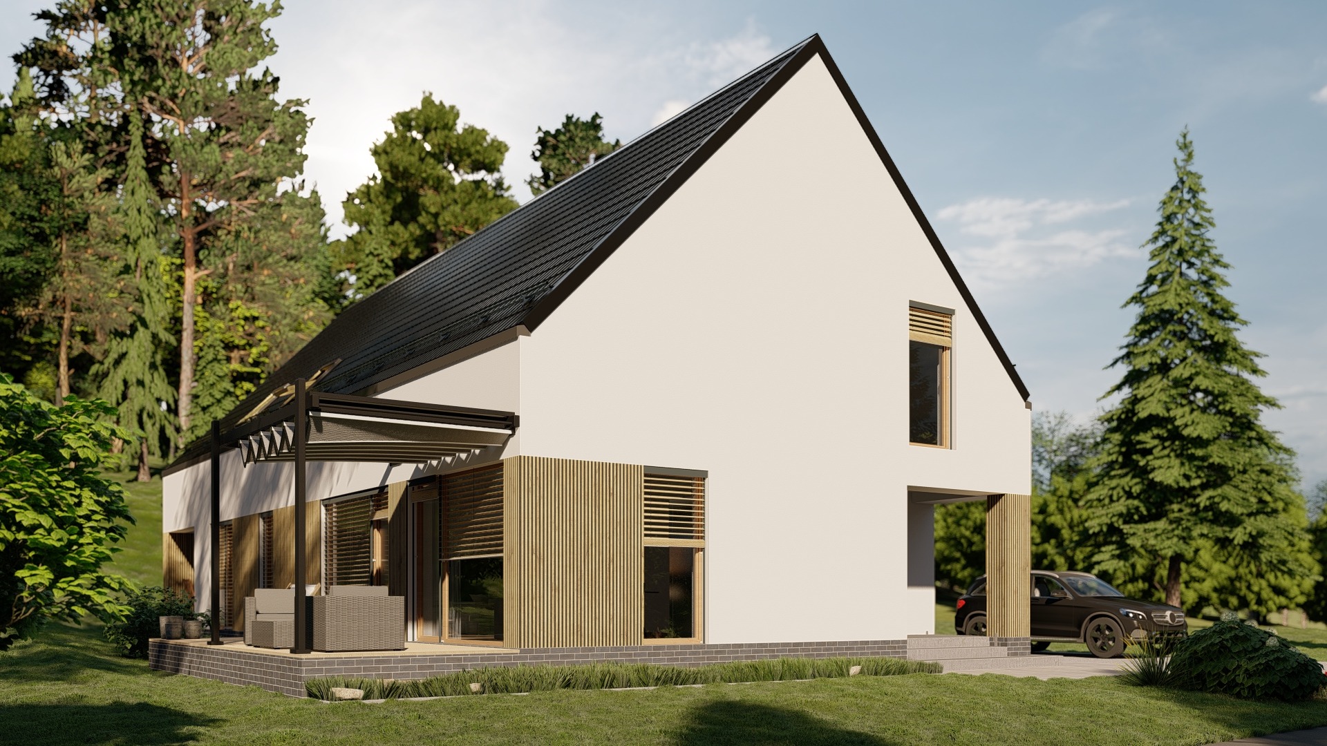 Budynek mieszkalny jednorodzinny. Powierzchnia użytkowa 140m2