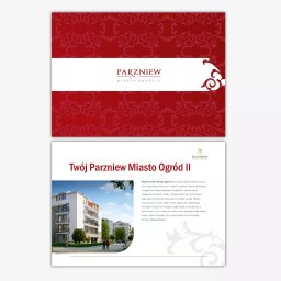 Projekt graficzny materiałów reklamowych dla osiedla mieszkaniowego Parzniew