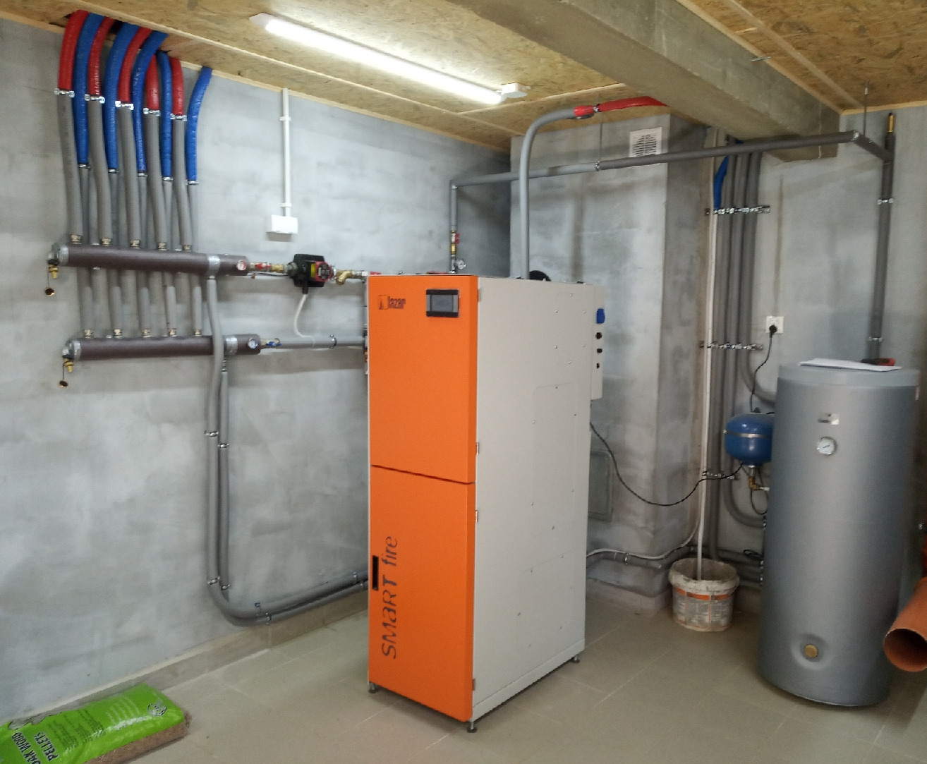 montaż kotła na pelet