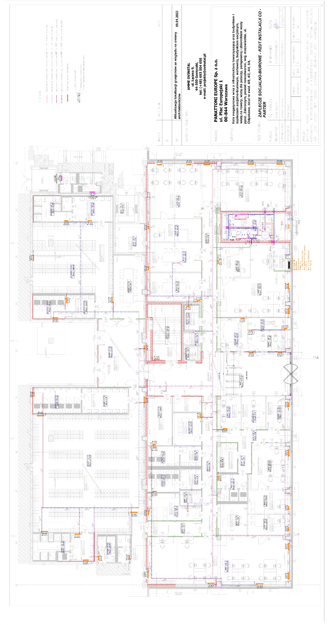 4. Projekt ogrzewania instalacji grzejnikowej wraz z kotłownią gazową w biurowcu o powierzchni 2500m2-Parter.