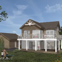 Dom z balii nad jeziorem