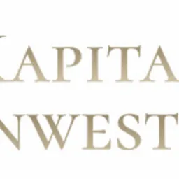 Złote logo z lwem w koronie i napisem 'Kapitał Inwestycyjny' na białym tle.