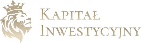 Złote logo z lwem w koronie i napisem 'Kapitał Inwestycyjny' na białym tle.