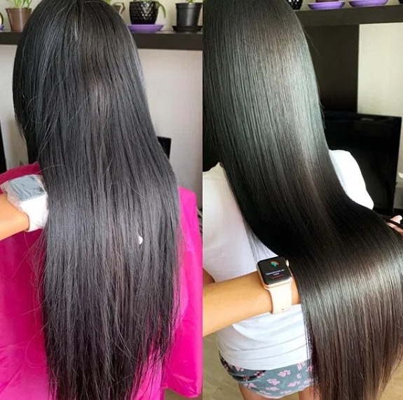 Klientka miała zadbane włosy - dlatego efekt uzyskaliśmy efekt WOW