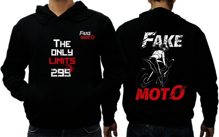 Projekt bluzy wykonany dla grupy motocyklowej Fake Moto.