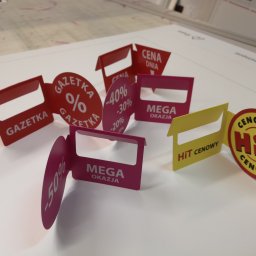 cenówki, selflinery, selfstopery, cenówki PET, nadruk PET, polietylen, gięcie na gorąco, zadruk UV