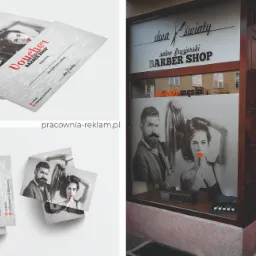 Identyfikacja zewnętrzna, vouchery, wizytówki dla Salonu fryzjerskiego