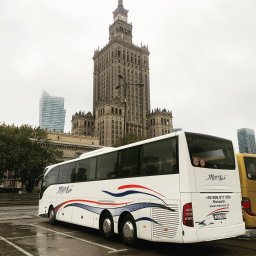 Warszawa, Pałac Kultury i Nauki w deszczowy dzień