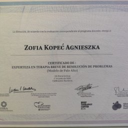 Psycholog i psychoterapeuta Zofia Kopeć - Gabinet Psychologiczny Warszawa