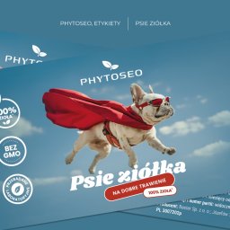 Yuuko - Klient: Phytoseo. Projekt: Etykiety dla psich ziółek.