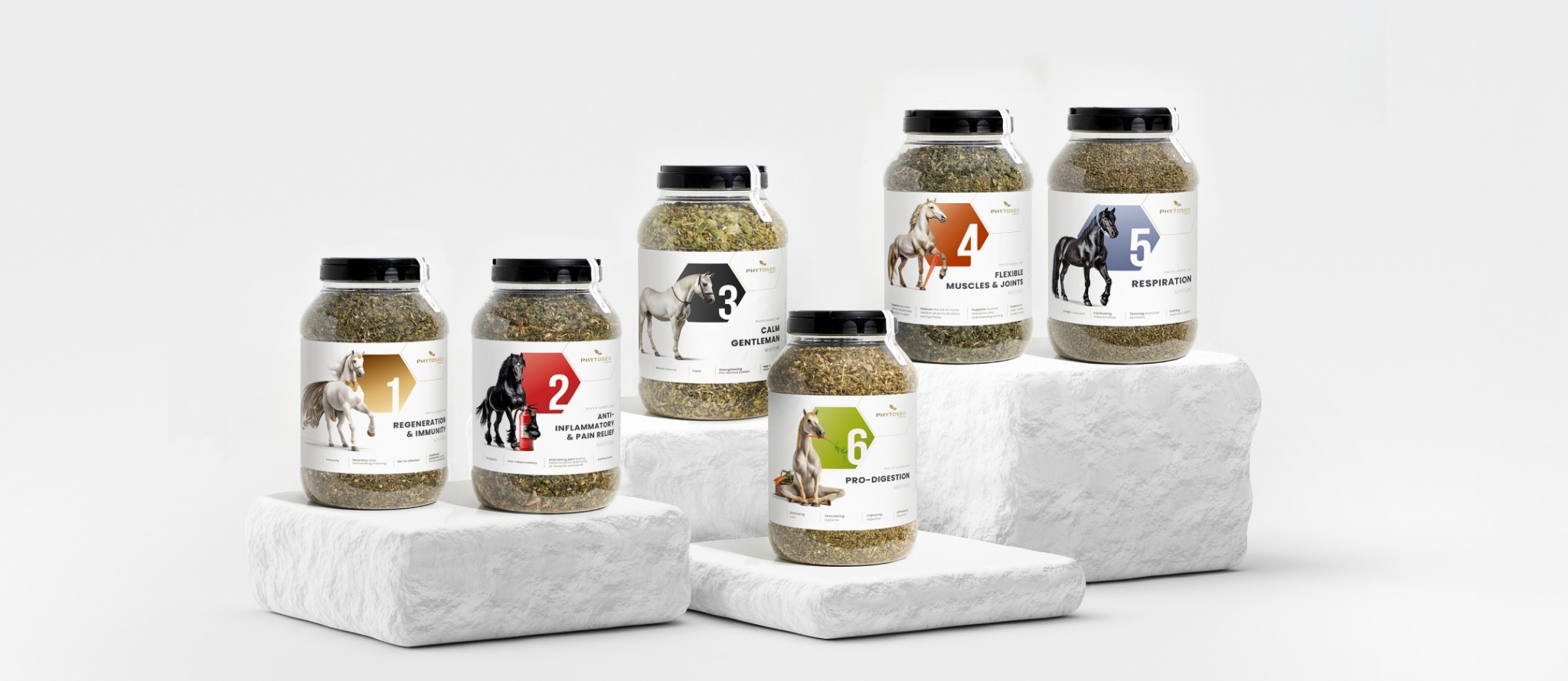 Klient: Phytoseo. Projekt: Etykiety dla mieszanek ziołowych dla koni.