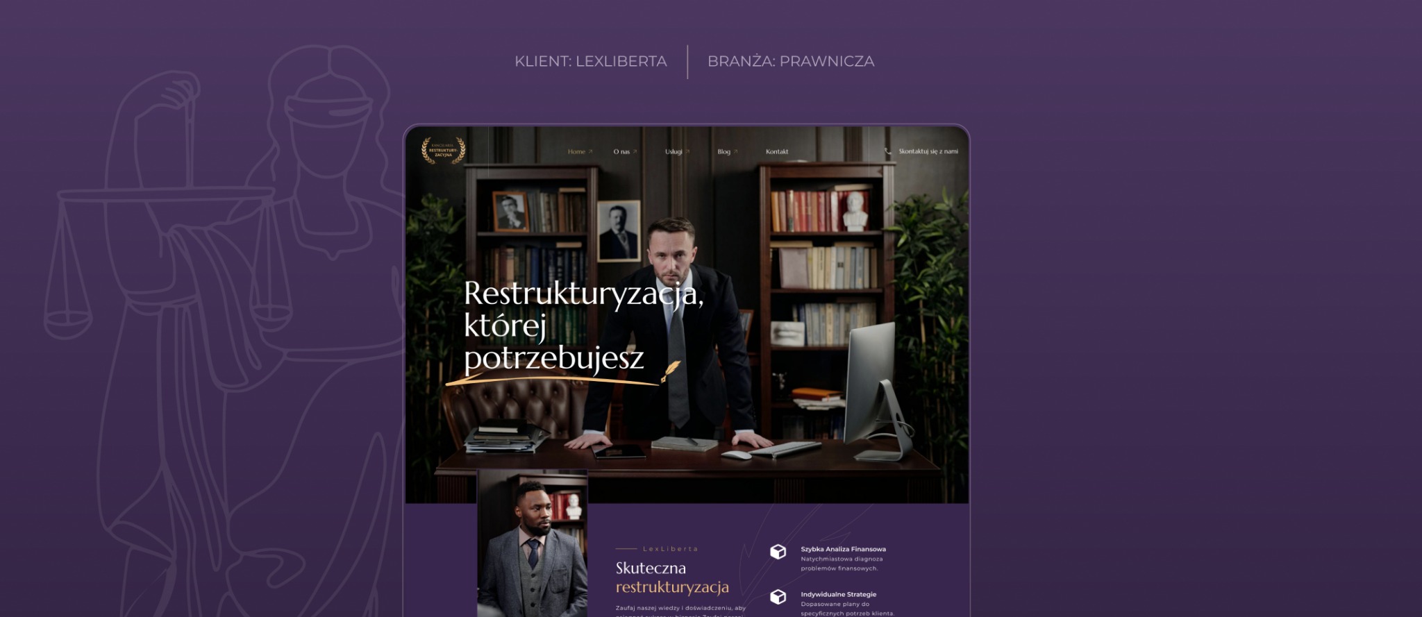 Klient: Lexliberta. Projekt: Strona internetowa. Branża: prawnicza.