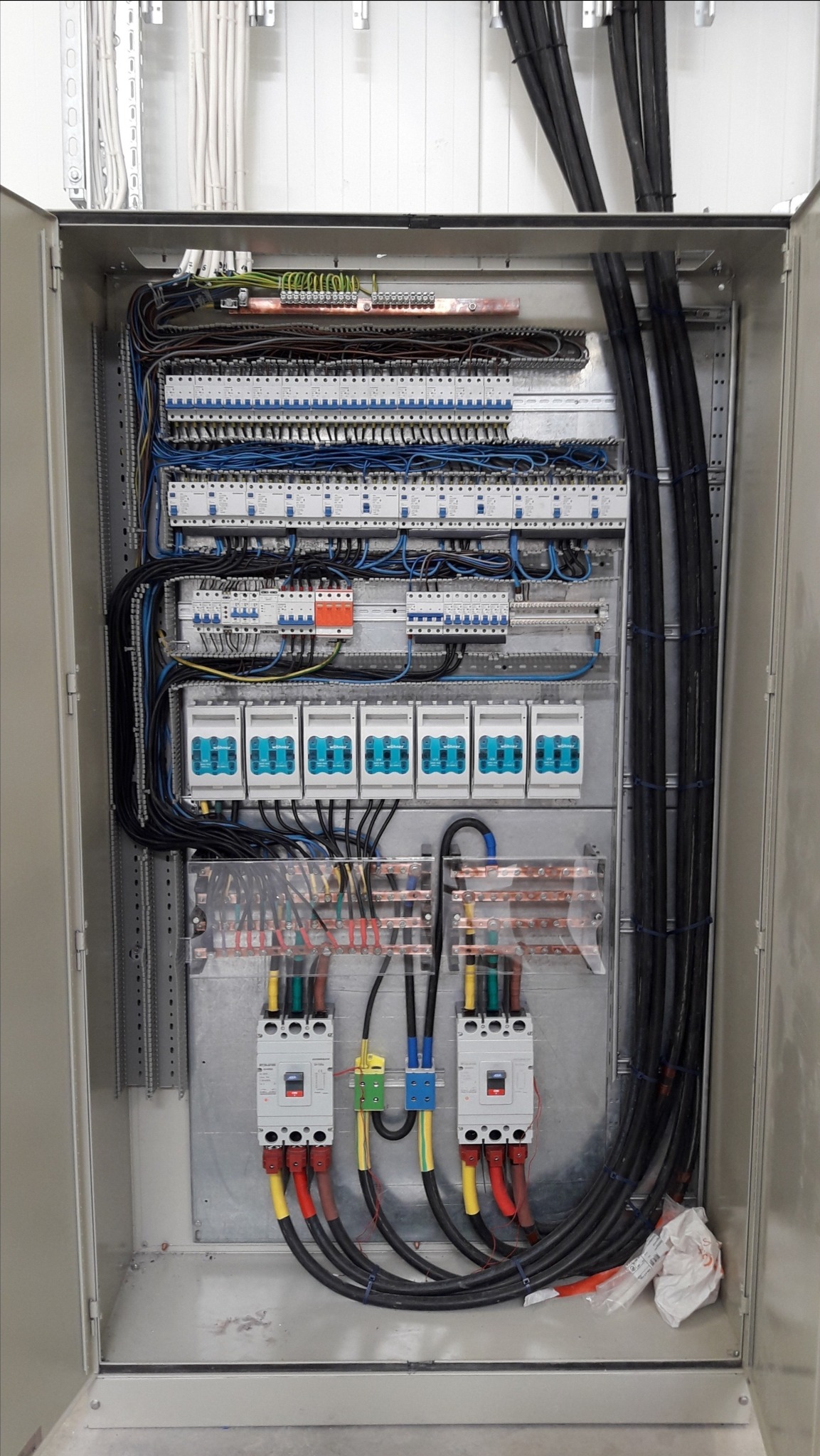 Rozdzielnia w hali produkcyjnej