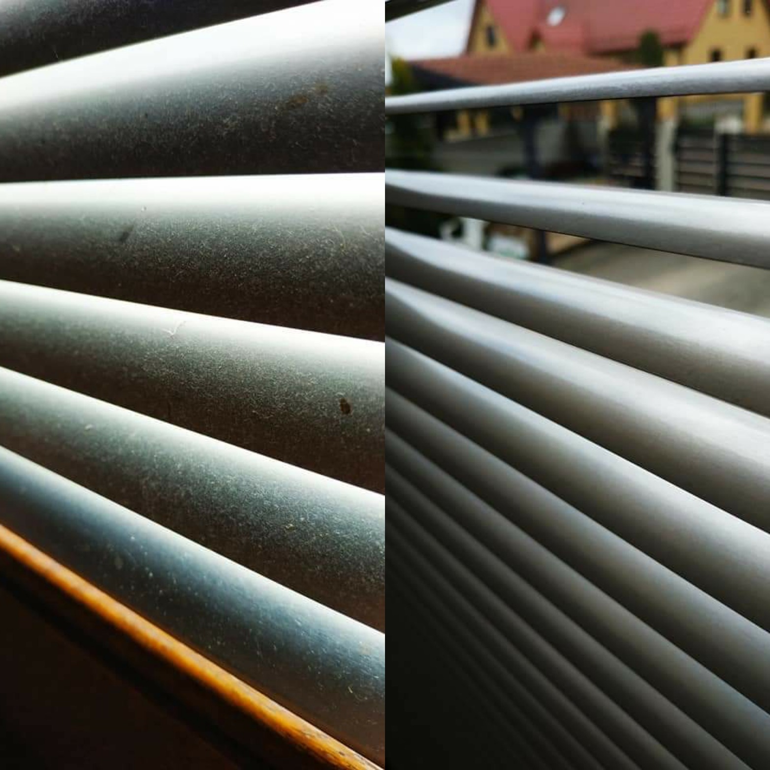 Czyszczenie żaluzji z zabrudzeń typu tłuszcz, pył,kamień wodny.