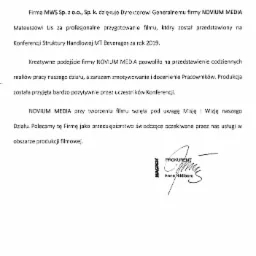 Referencje wystawione przez prokurenta Grupy Maspex