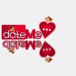 Przykładowe logo portalu randkowego z dodatkowymi efektami odbicia. 