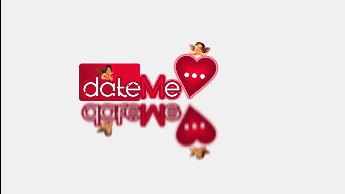 Przykładowe logo portalu randkowego z dodatkowymi efektami odbicia.