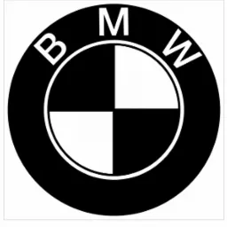 Czarno-białe logo BMW w okręgu, z podzielonym na cztery części wnętrzem, gdzie naprzemiennie występują czarne i białe pola.