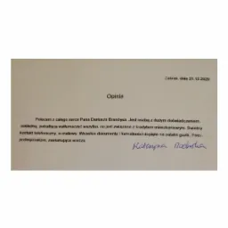 Skan opinii klienta z Zabrza, z dnia 21.12.2020, polecającej doradcę kredytowego Dariusza Brandysa, za doświadczenie, dokładność, umiejętność tłumaczenia kwestii związanych z kredytem mieszkaniowym...