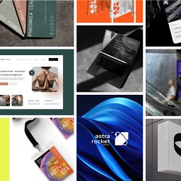 StudioManual - Zestawienie różnorodnych projektów graficznych: identyfikacja wizualna, strony www, plakaty, materiały eventowe. Minimalistyczny design, nowoczesna typografia, stonowana kolorystyka.