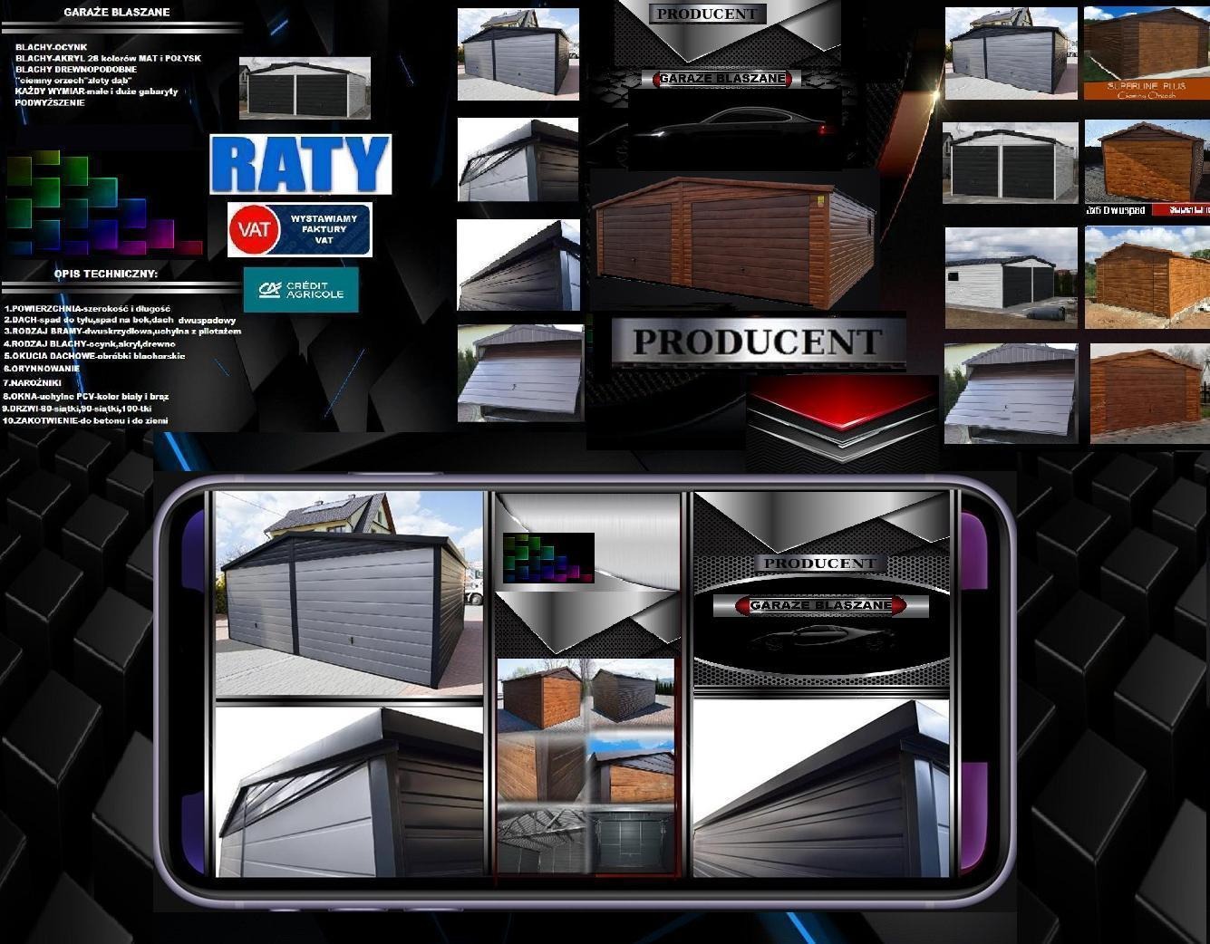 Garaże Blaszane,Wiaty,Magazyny,Kontenery,Hale-PRODUCENT