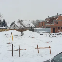 Zimowe tyczenie budynku, Żadna pogoda nam nie straszna :)