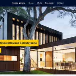 Strona internetowa firmy Epower z ofertą fotowoltaiki i elektryki. Nowoczesny design z dużym zdjęciem domu i czytelnym menu. Technologia Vue, dedykowany szablon graficzny.
