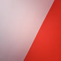 Ściana pomalowana na dwa kolory: jasnoróżowy i intensywny czerwony, rozdzielone ukośną linią. Widoczna faktura farby.