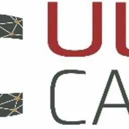 Logo firmy Ultra Capital z geometrycznym wzorem w literach UC, gdzie U jest czerwone, a C jest szare, po prawej stronie nazwa firmy w kolorach czerwonym i szarym.