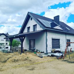 Instalacja fotowoltaiczna oraz zadaszenie wiaty panelami BAUER GLASS GLASS 340W 