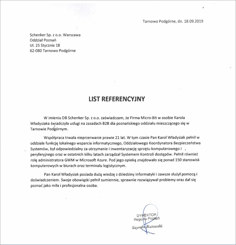 referencje DB Schenker oddział Poznań