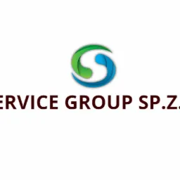 Logo firmy SJ Service Group Sp. z o.o. z abstrakcyjnym znakiem graficznym w kształcie litery S, w kolorach zieleni i błękitu.