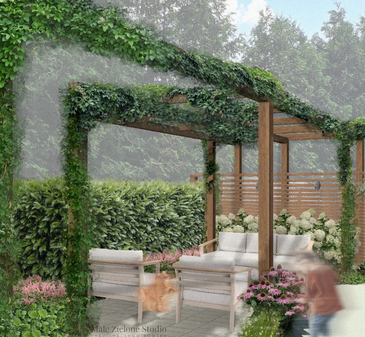 Projekt małego ogrodu rodzinnego.