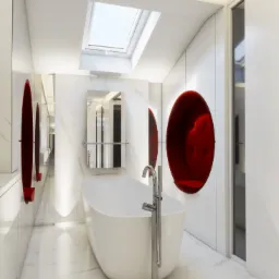 Projekt łazienki w domu w Łomiankach.