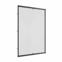 Czarna ramka z siatką na owady z uchwytami, na białym tle.