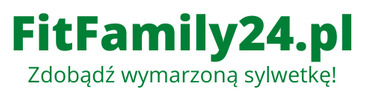 Zielone logo FitFamily24.pl z hasłem 'Zdobądź wymarzoną sylwetkę!'