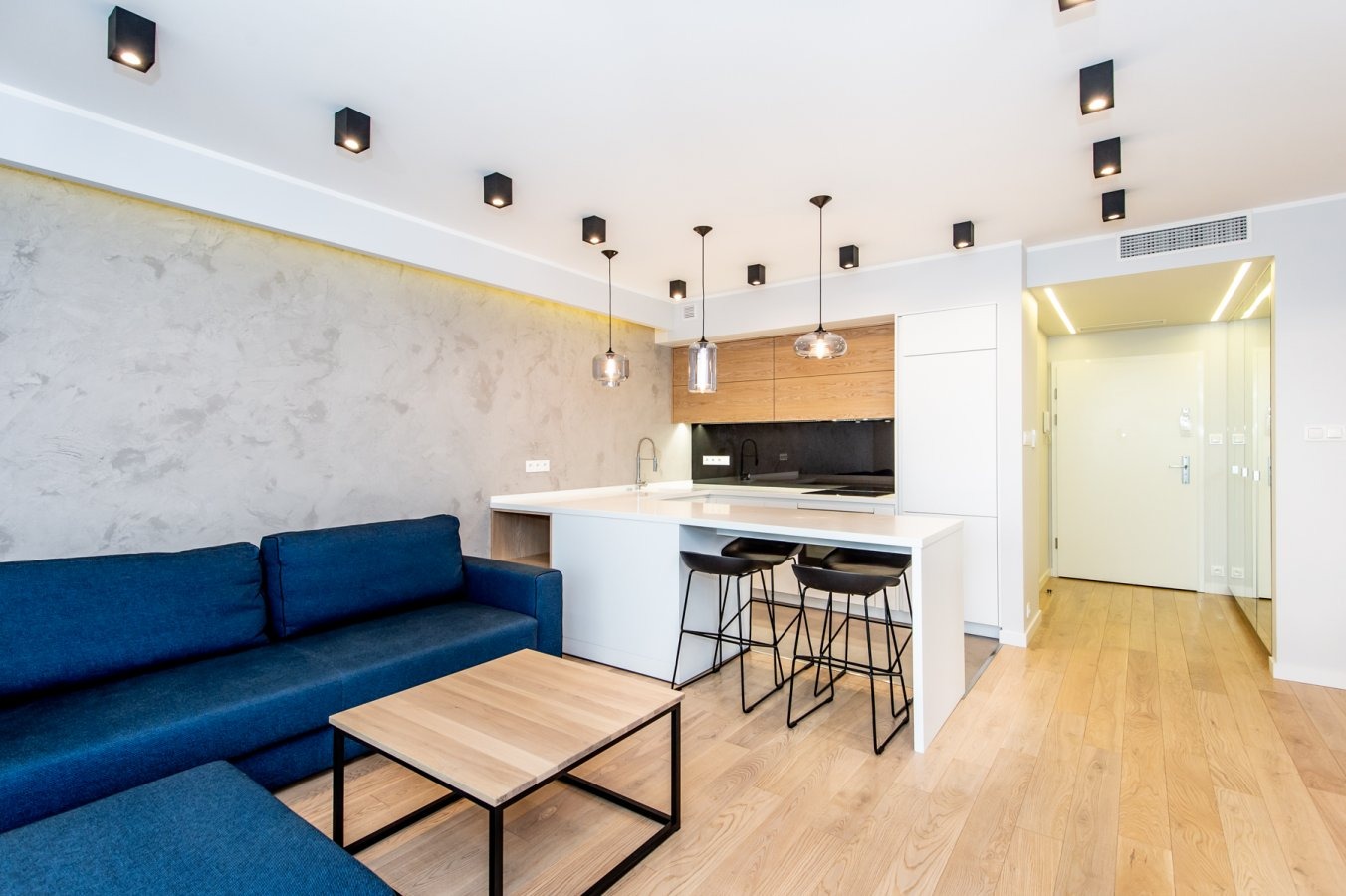 Nowoczesny salon z aneksem kuchennym