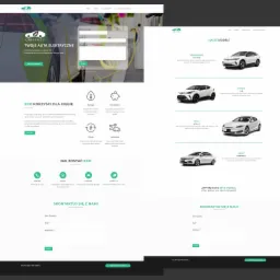 Projekt strony internetowej firmy Car-Eco.eu oferującej używane auta elektryczne, prezentujący formularz kontaktowy, zalety ekologiczne i listę dostępnych modeli samochodów.