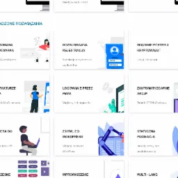 Ekran prezentujący przykłady wdrożonych rozwiązań: dostosowana wyszukiwarka, rozbudowana rejestracja, wiązanie portfeli kryptowalut, NIP na fakturze klienta, logowanie przez email, zautomatyzowane...