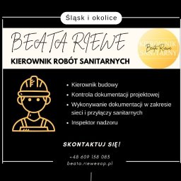 Wizytówka - kierownik robót sanitarnych - Beata Riewe