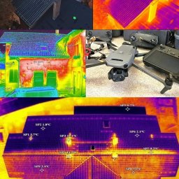 DRON - INSPEKCJE TECHNICZNE:
-Inspekcji elewacji, dachów, kominów, słupów;
-Inspekcji termicznej budynków (termowizja);
-Inspekcji elektrowni słonecznych;