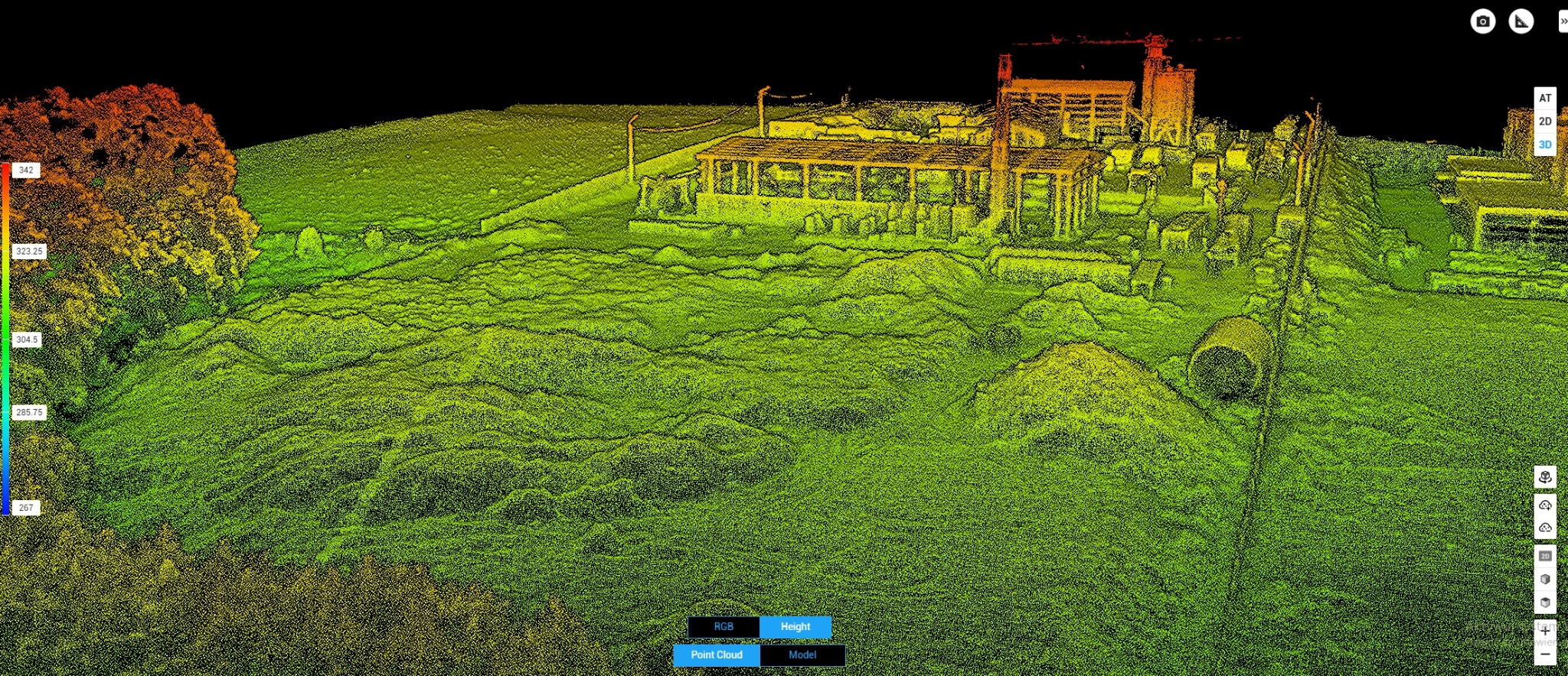 Chmura punktów, model 3d, dron, ortofotomapa, dji, skanowanie 3d
