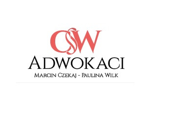Logo kancelarii adwokackiej CSW z nazwiskiem Marcin Czekaj - Paulina Wilk na białym tle.