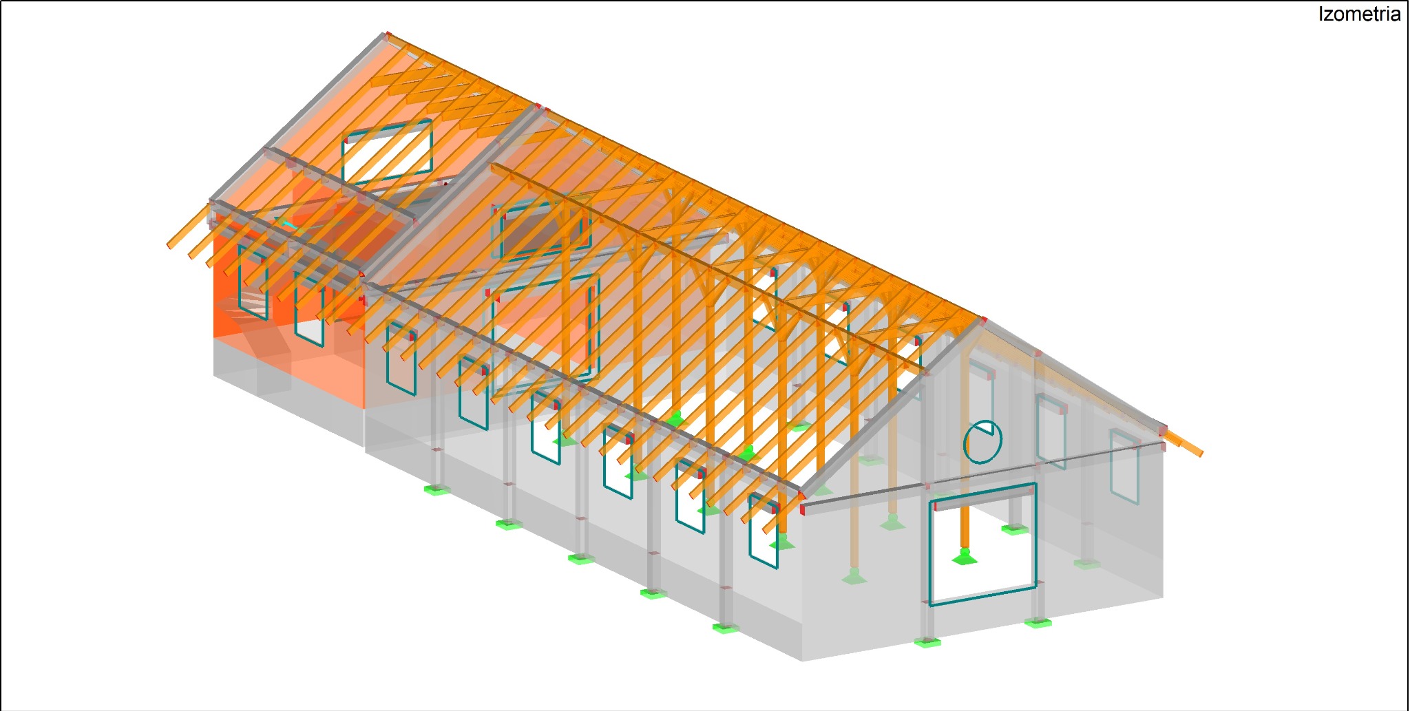 Model budynku magazynowego.
