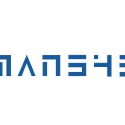 Minimalistyczne, niebieskie logo firmy z Lubawy, oparte na geometrycznych kształtach, przypominających litery. Styl nowoczesny i uproszczony.