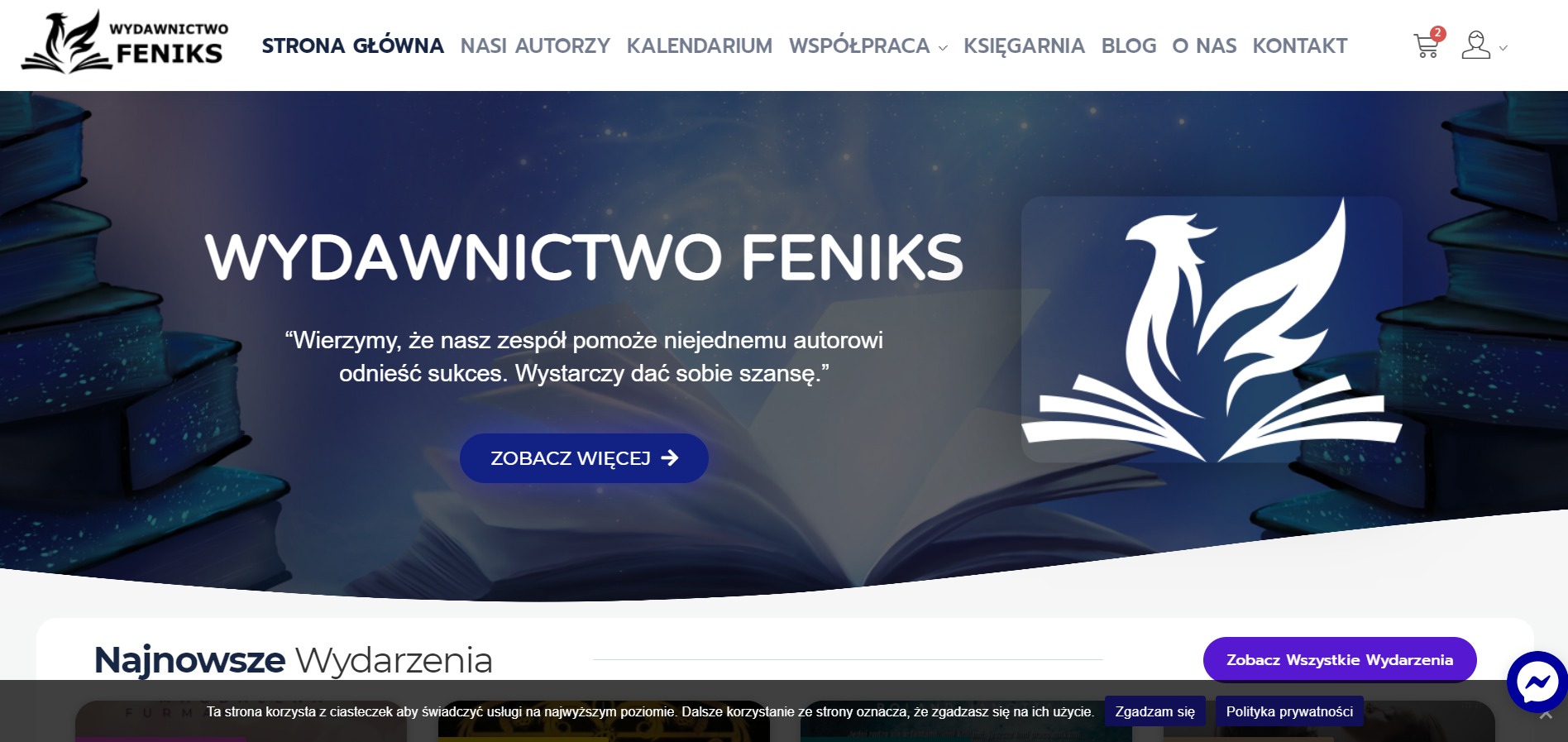 Sklep internetowy wraz z blogiem, firmy zajmującej się wydawaniem oraz sprzedażą książek pod nazwą Wydawnictwo Feniks