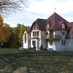 Dom prywatny z ogrodem w Austrii. 
Wizualizacja 3D: IK. Studio