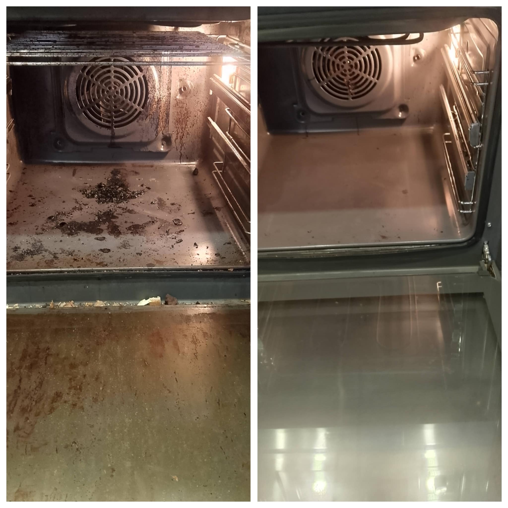 Piekarnik przed i po czyszczeniu