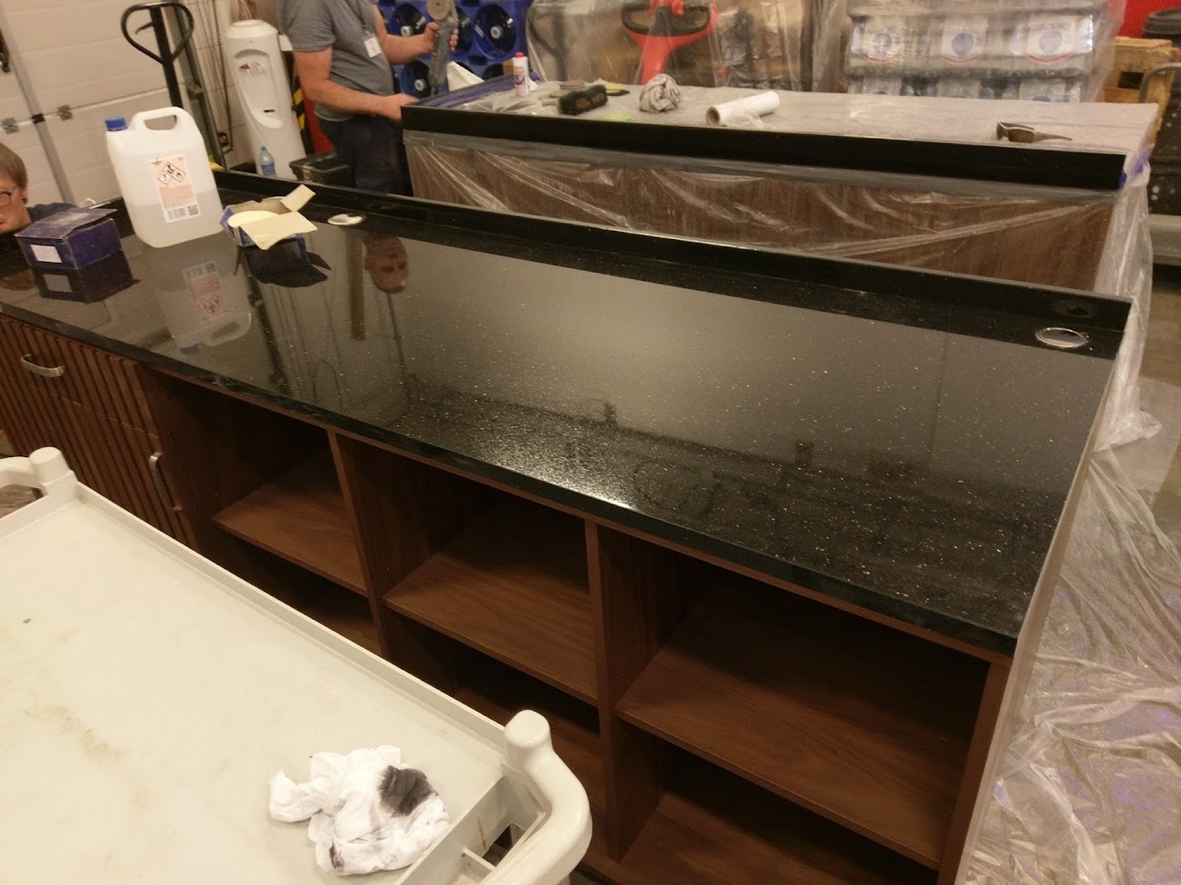 Renowacja kontuaru - granit ' Star galaxy'